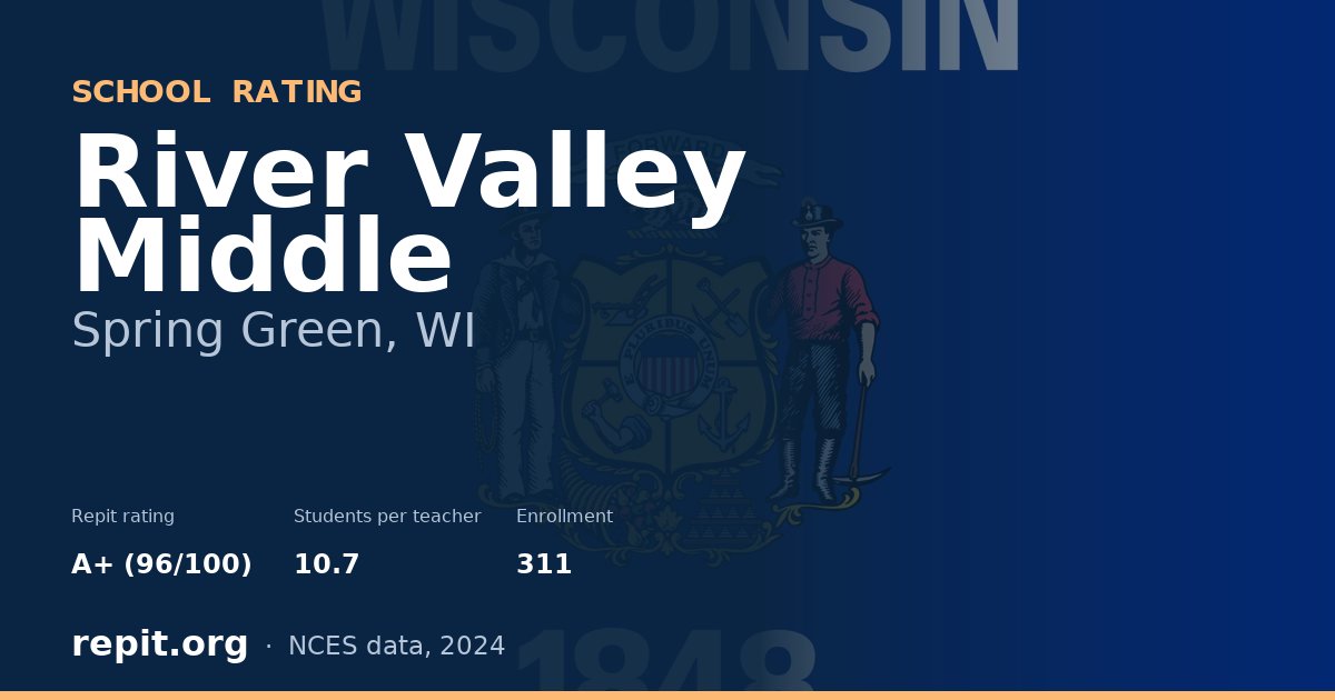 River Valley Middle, Spring Green, WI — Repit school rating A+ (96/100)