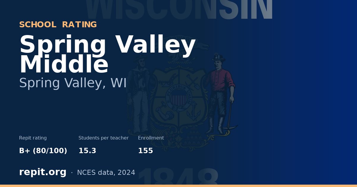 Spring Valley Middle, Spring Valley, WI — Repit school rating B+ (80/100)