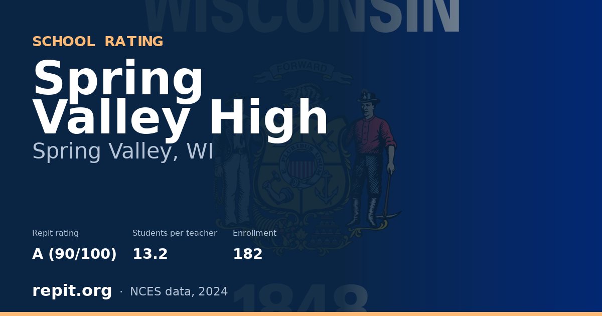 Spring Valley High, Spring Valley, WI — Repit school rating A (90/100)