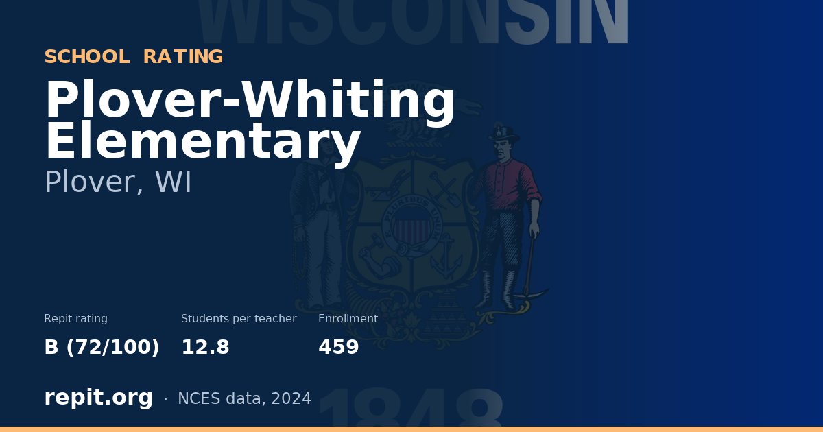 Plover-Whiting Elementary, Plover, WI — Repit school rating B (72/100)
