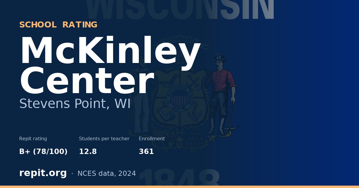 McKinley Center, Stevens Point, WI — Repit school rating B+ (78/100)