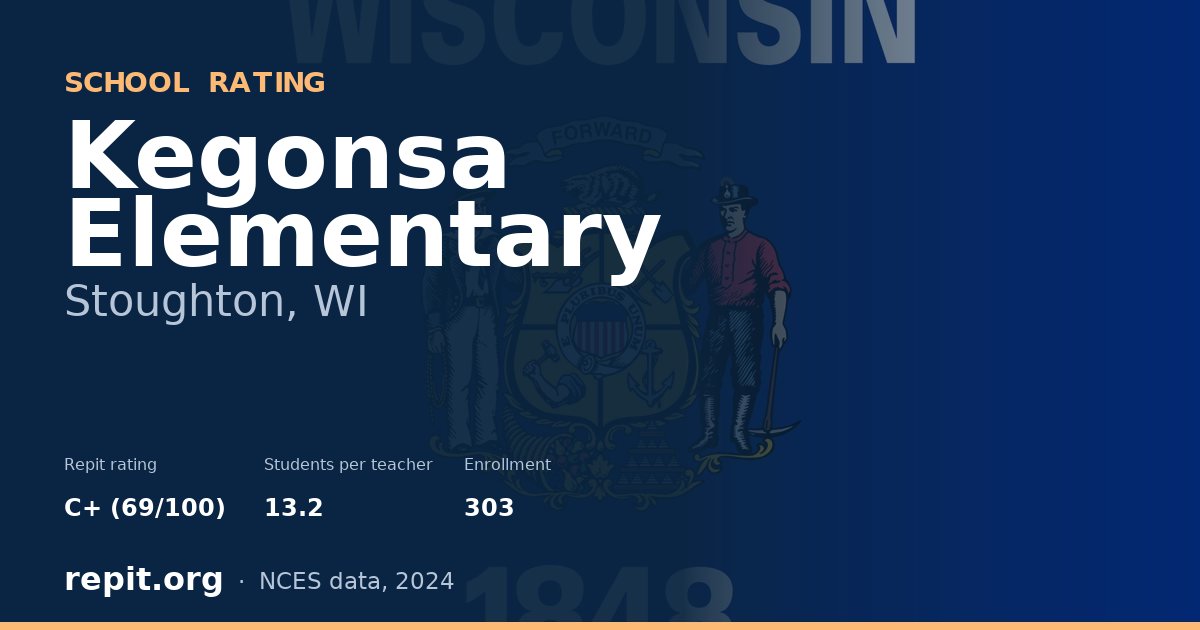 Kegonsa Elementary, Stoughton, WI — Repit school rating C+ (69/100)