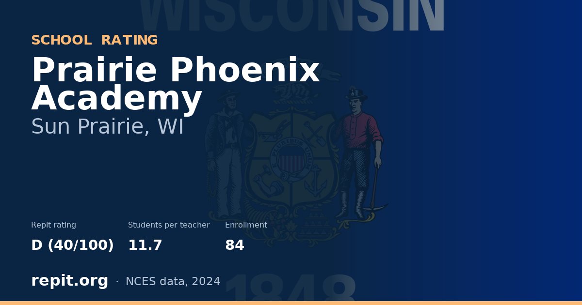 Prairie Phoenix Academy, Sun Prairie, WI — Repit school rating D (40/100)