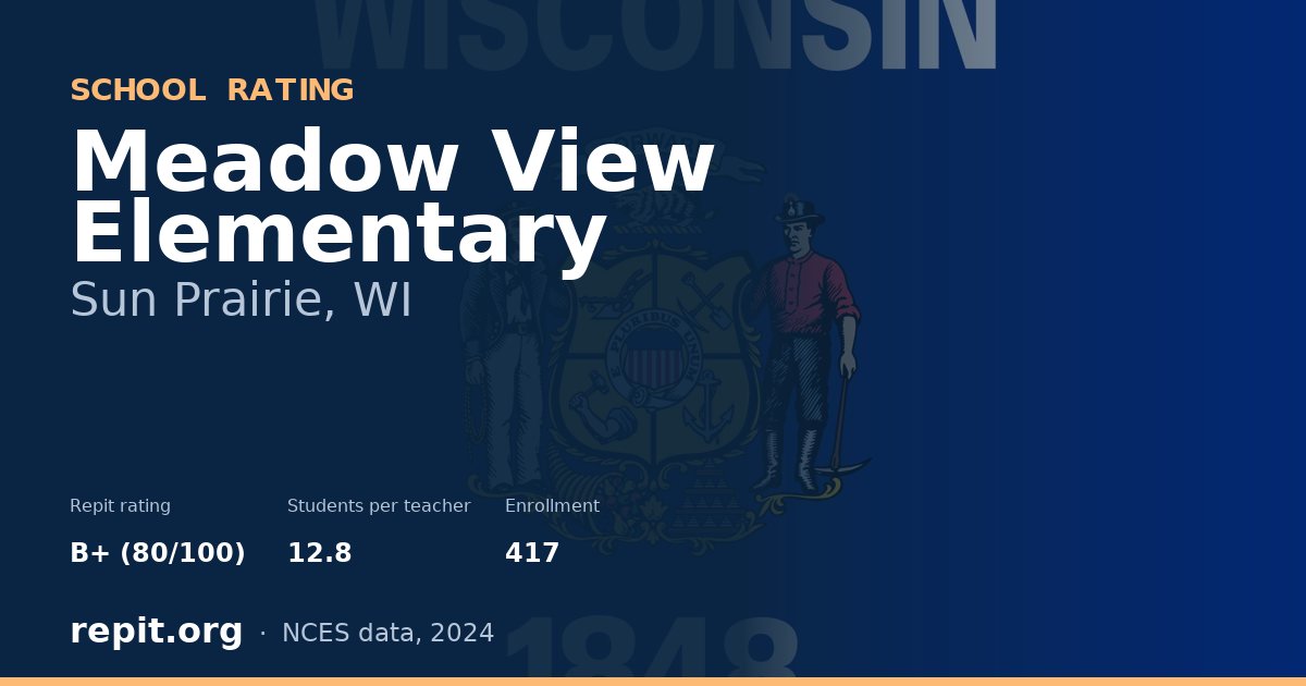 Meadow View Elementary, Sun Prairie, WI — Repit school rating B+ (80/100)