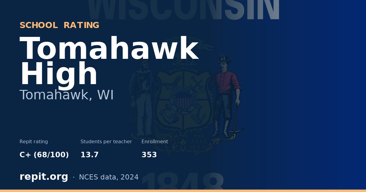 Tomahawk High, Tomahawk, WI — Repit school rating C+ (68/100)