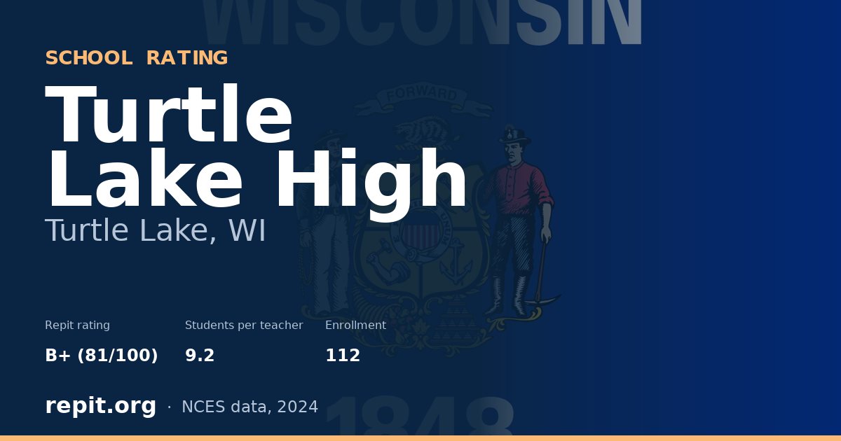 Turtle Lake High, Turtle Lake, WI — Repit school rating B+ (81/100)