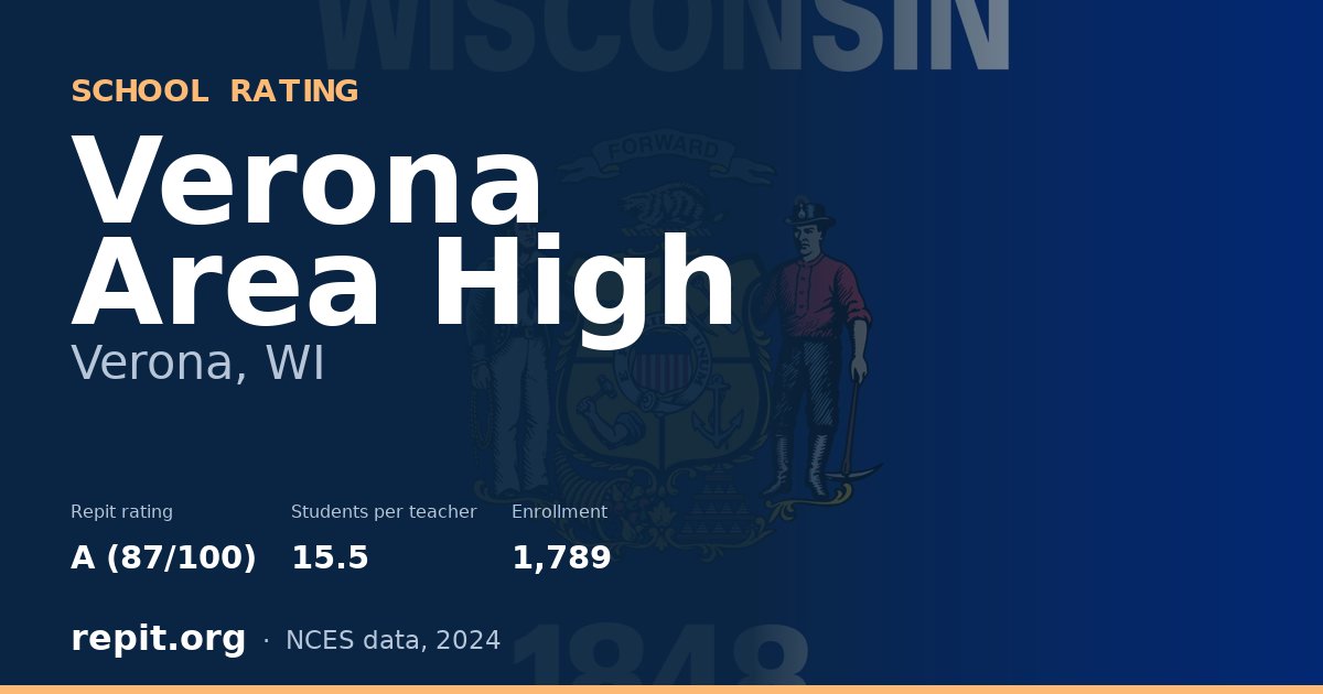 Verona Area High, Verona, WI — Repit school rating A (87/100)