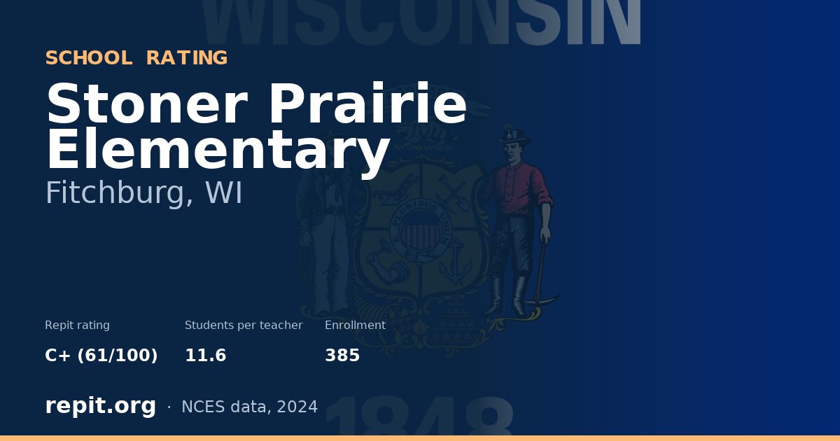 Stoner Prairie Elementary, Fitchburg, WI — Repit school rating C+ (61/100)