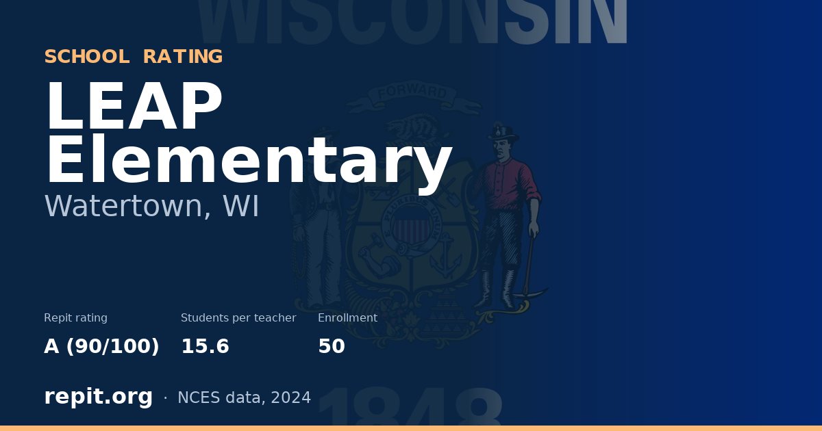 LEAP Elementary, Watertown, WI — Repit school rating A (90/100)