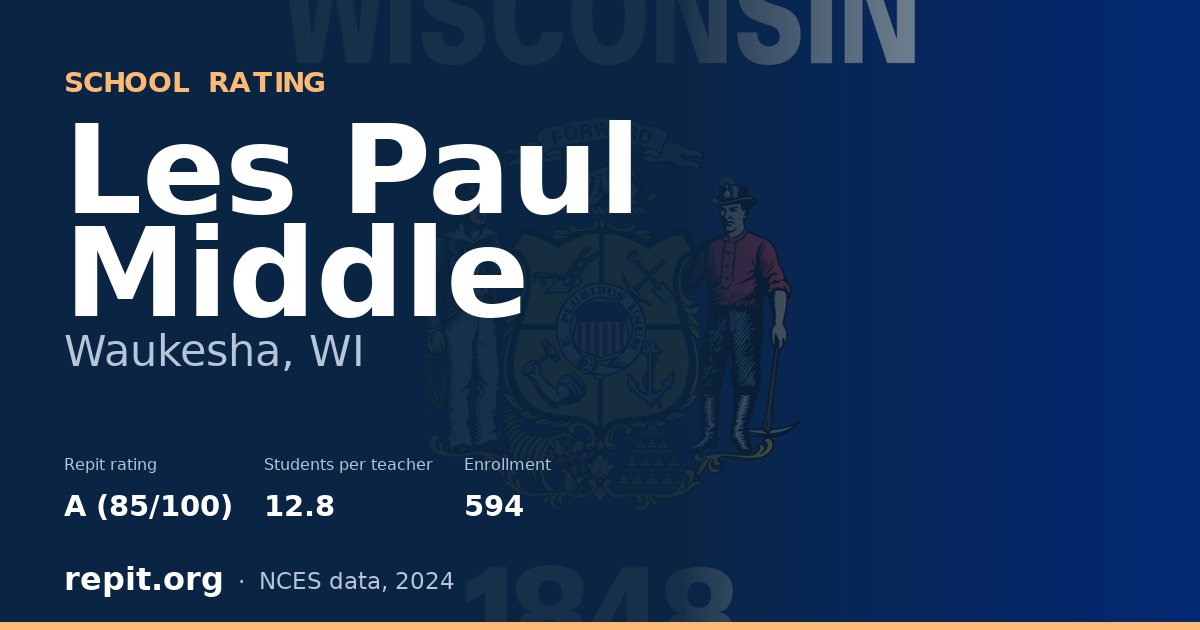 Les Paul Middle, Waukesha, WI — Repit school rating A (85/100)