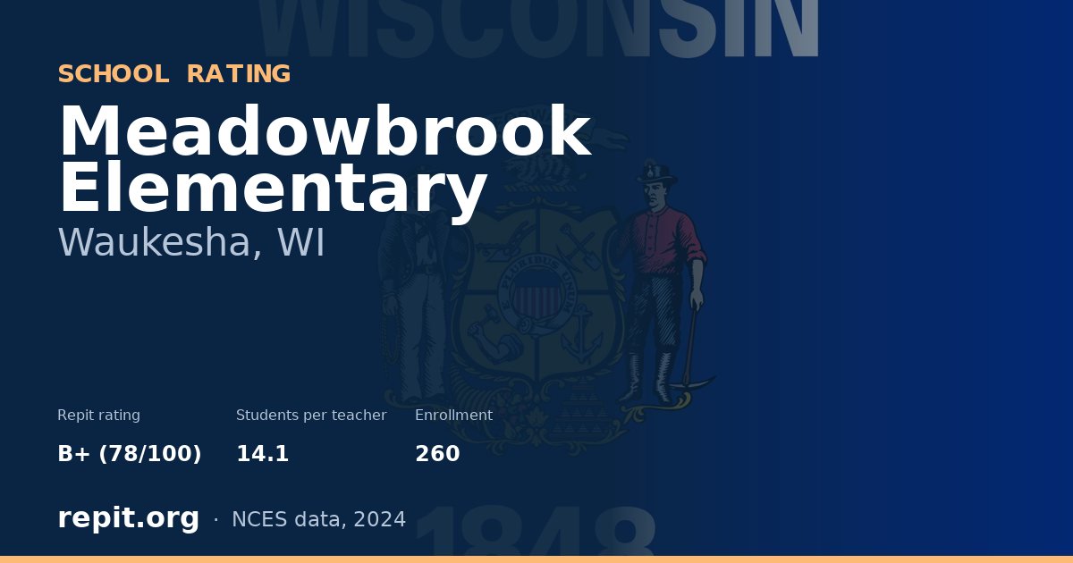 Meadowbrook Elementary, Waukesha, WI — Repit school rating B+ (78/100)