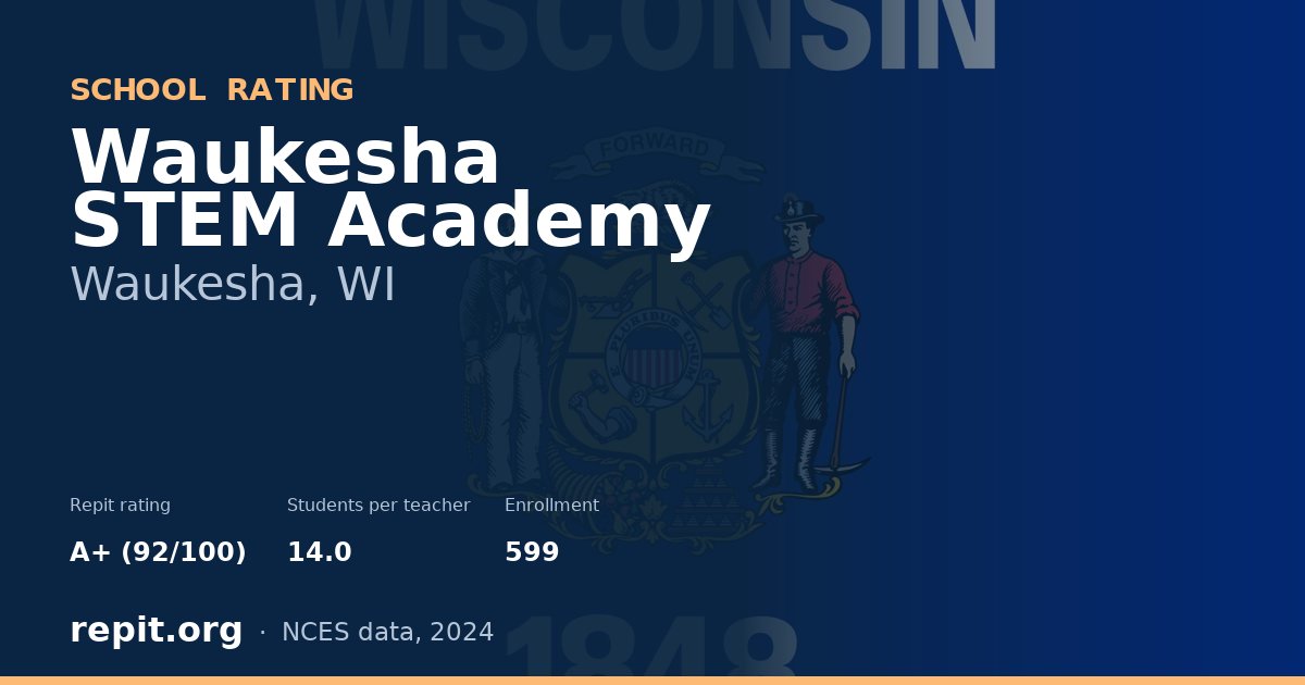 Waukesha STEM Academy, Waukesha, WI — Repit school rating A+ (92/100)