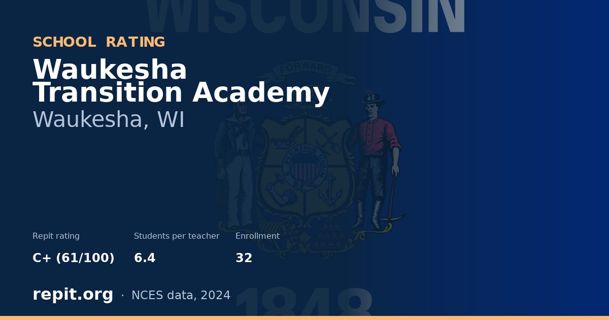 Waukesha Transition Academy, Waukesha, WI — Repit school rating C+ (61/100)