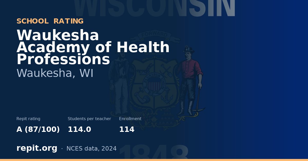 Waukesha Academy of Health Professions, Waukesha, WI — Repit school rating A (87/100)
