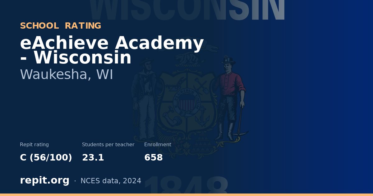 eAchieve Academy - Wisconsin, Waukesha, WI — Repit school rating C (56/100)