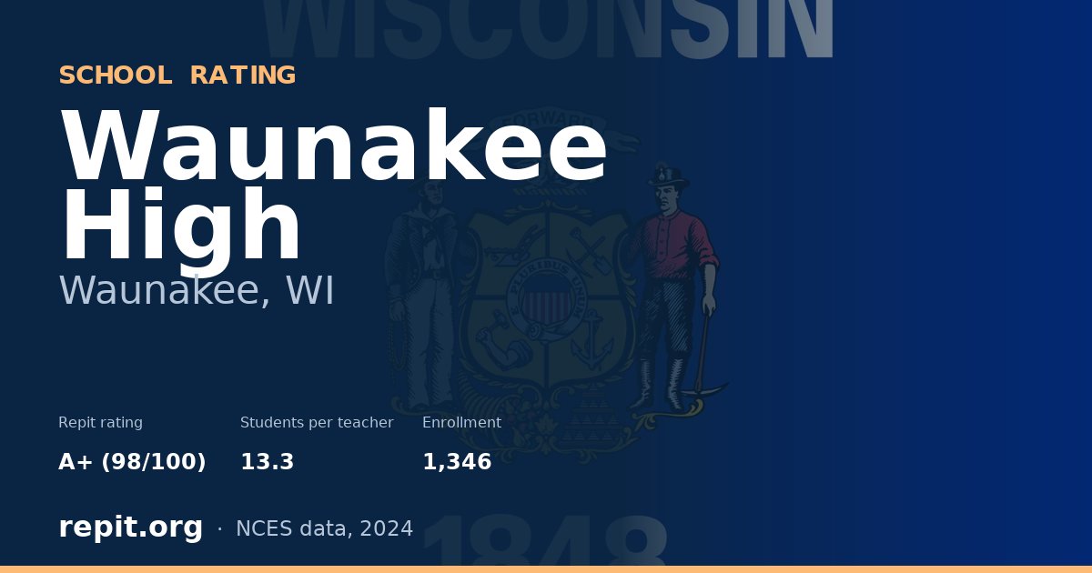 Waunakee High, Waunakee, WI — Repit school rating A+ (98/100)