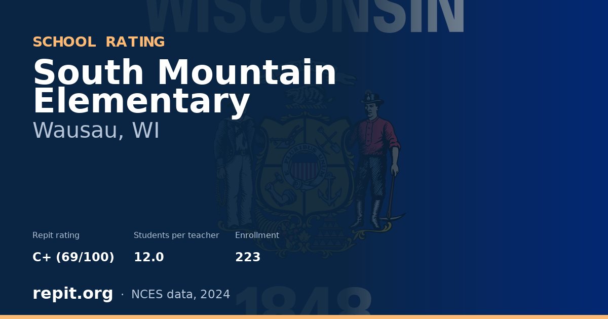 South Mountain Elementary, Wausau, WI — Repit school rating C+ (69/100)