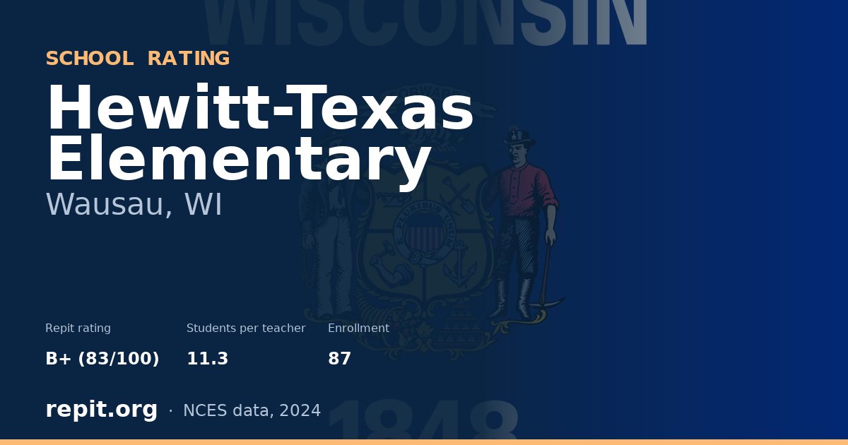 Hewitt-Texas Elementary, Wausau, WI — Repit school rating B+ (83/100)