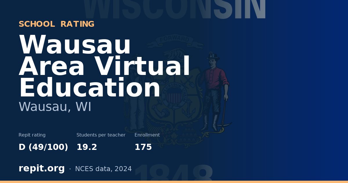 Wausau Area Virtual Education, Wausau, WI — Repit school rating D (49/100)