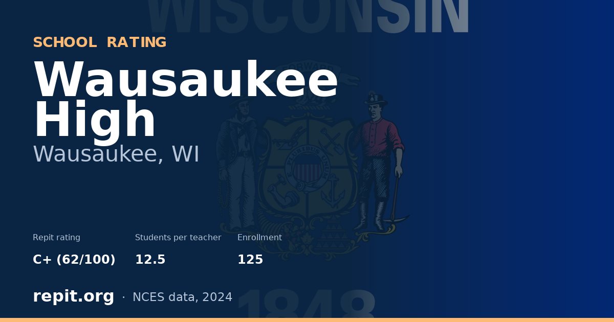 Wausaukee High, Wausaukee, WI — Repit school rating C+ (62/100)