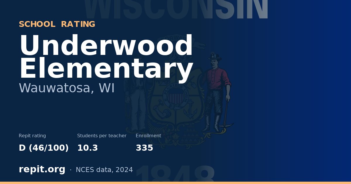 Underwood Elementary, Wauwatosa, WI — Repit school rating D (46/100)