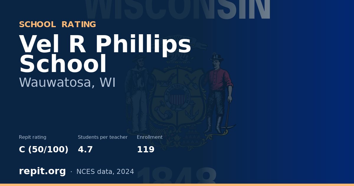 Vel R Phillips School, Wauwatosa, WI — Repit school rating C (50/100)