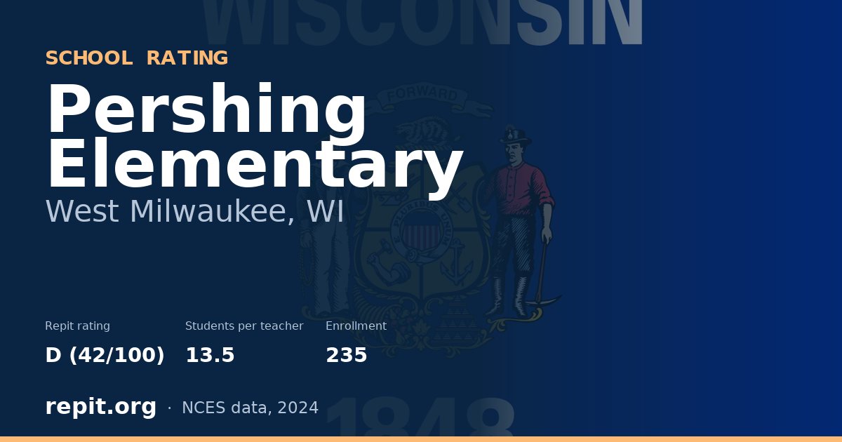 Pershing Elementary, West Milwaukee, WI — Repit school rating D (42/100)