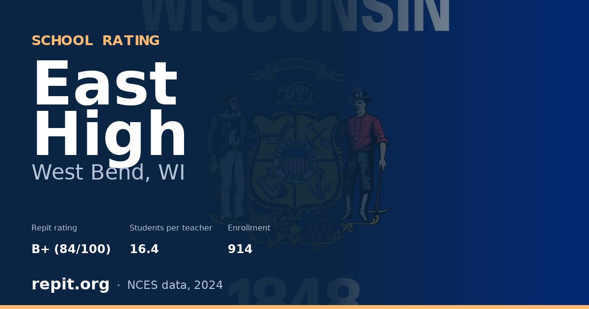 East High, West Bend, WI — Repit school rating B+ (84/100)