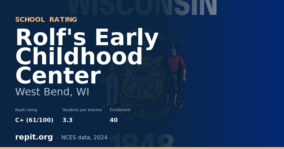 Rolf's Early Childhood Center, West Bend, WI — Repit school rating C+ (61/100)