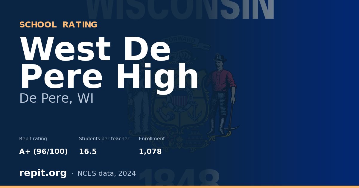 West De Pere High, De Pere, WI — Repit school rating A+ (96/100)