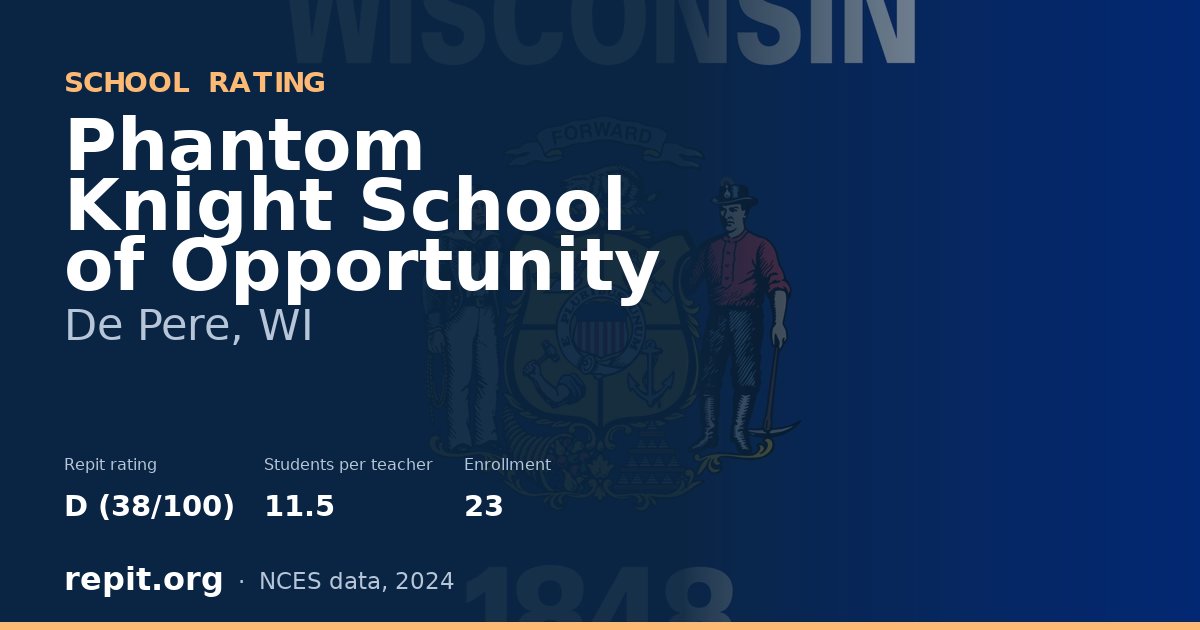 Phantom Knight School of Opportunity, De Pere, WI — Repit school rating D (38/100)