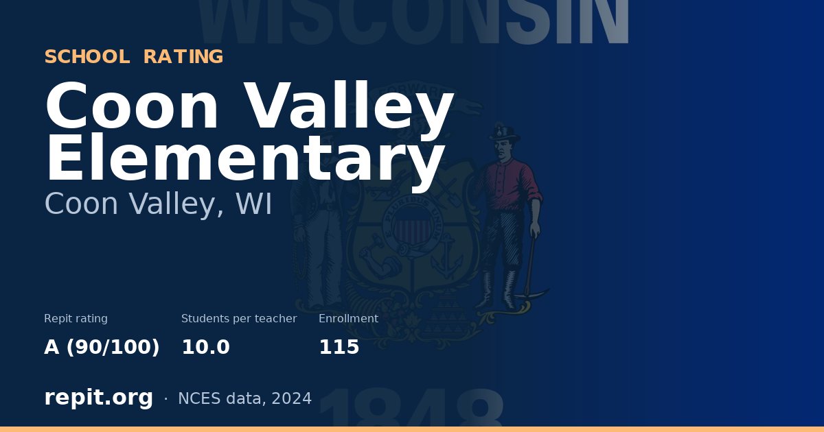 Coon Valley Elementary, Coon Valley, WI — Repit school rating A (90/100)