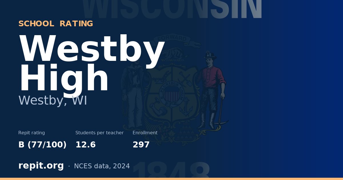 Westby High, Westby, WI — Repit school rating B (77/100)
