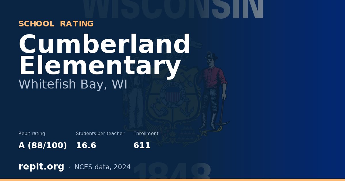 Cumberland Elementary, Whitefish Bay, WI — Repit school rating A (88/100)