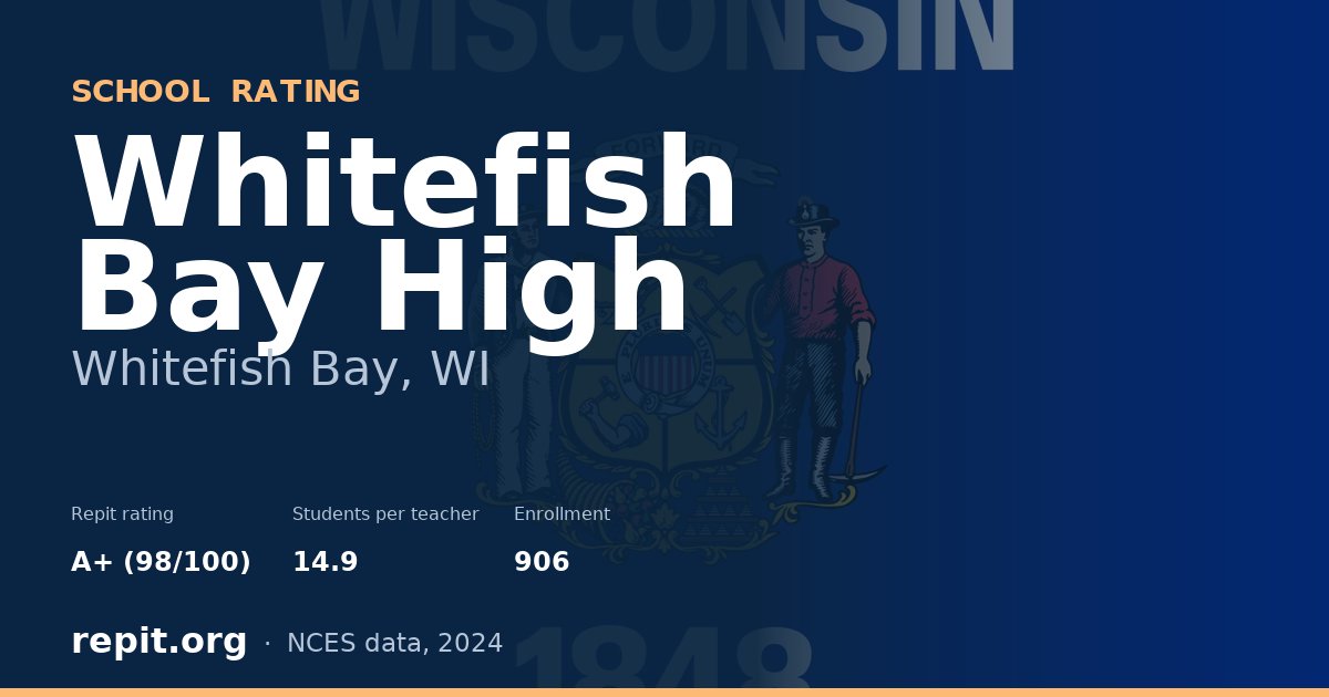 Whitefish Bay High, Whitefish Bay, WI — Repit school rating A+ (98/100)