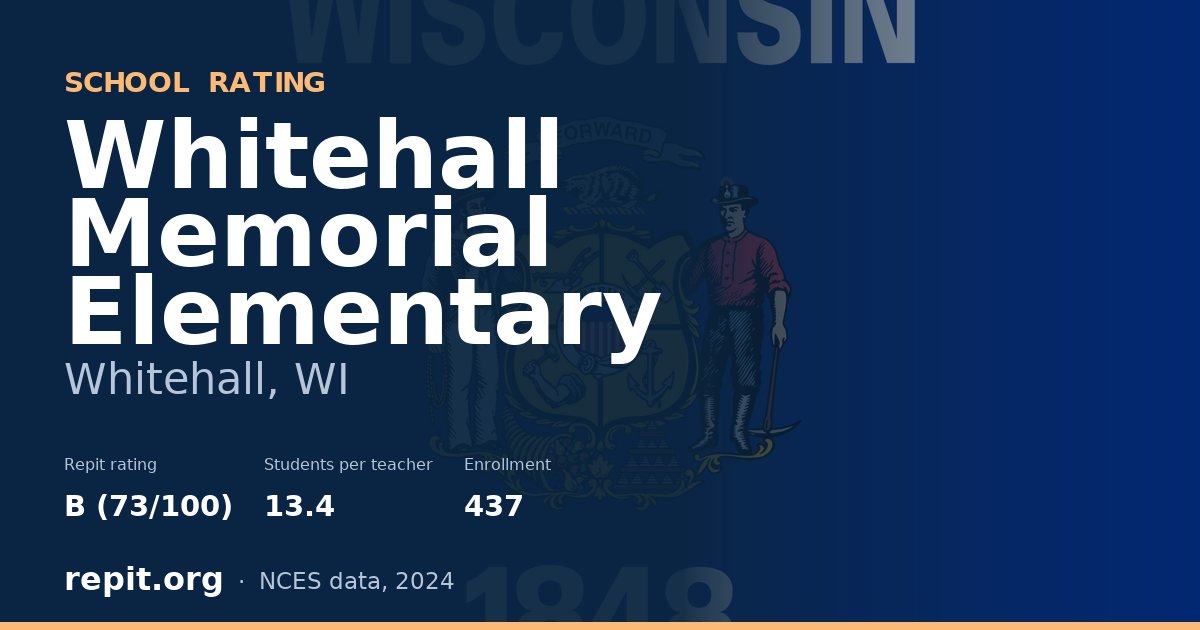 Whitehall Memorial Elementary, Whitehall, WI — Repit school rating B (73/100)