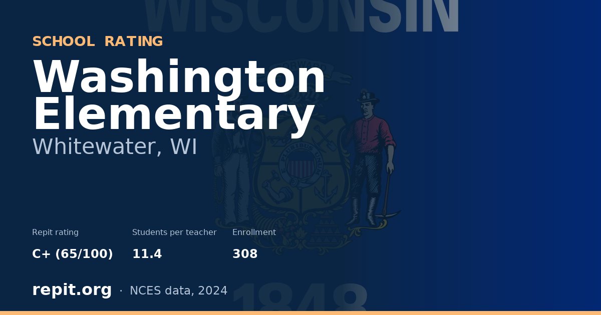 Washington Elementary, Whitewater, WI — Repit school rating C+ (65/100)