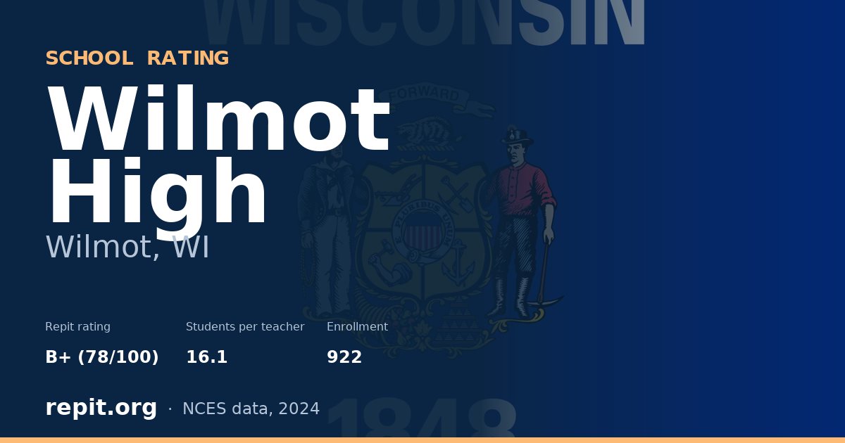 Wilmot High, Wilmot, WI — Repit school rating B+ (78/100)
