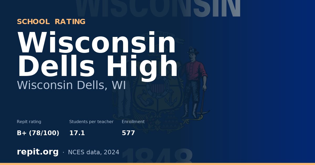 Wisconsin Dells High, Wisconsin Dells, WI — Repit school rating B+ (78/100)