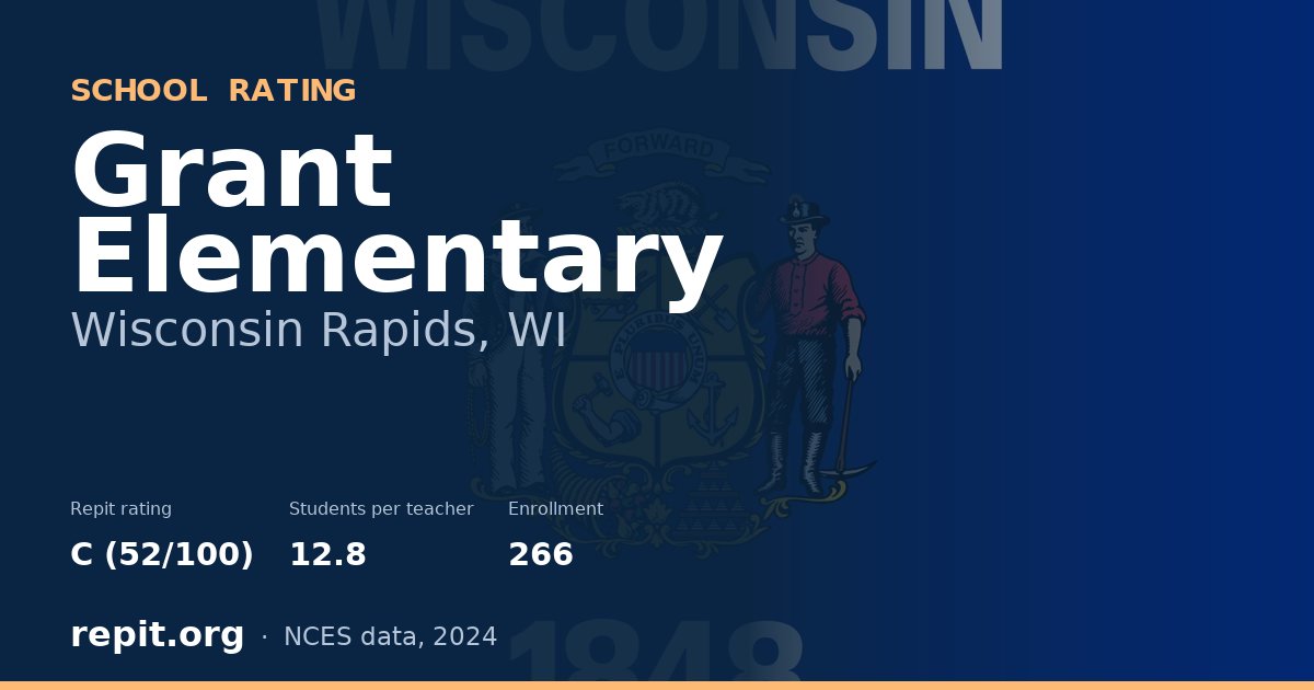 Grant Elementary, Wisconsin Rapids, WI — Repit school rating C (52/100)