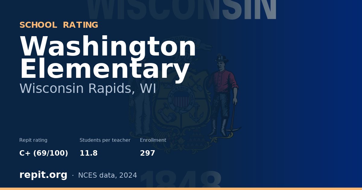 Washington Elementary, Wisconsin Rapids, WI — Repit school rating C+ (69/100)
