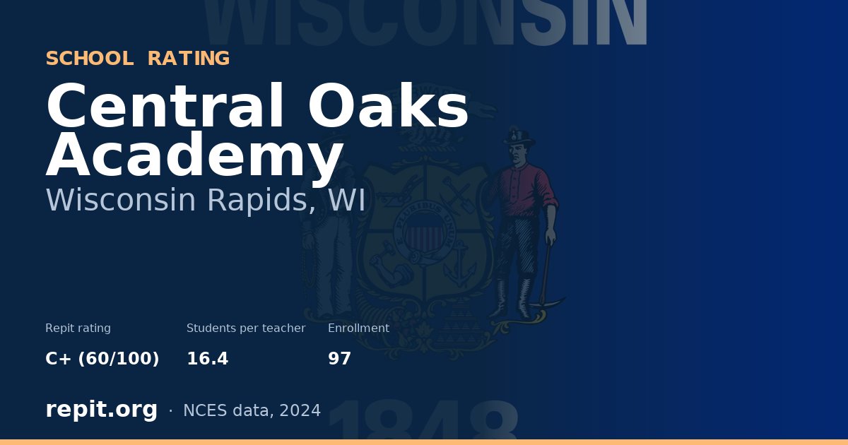 Central Oaks Academy, Wisconsin Rapids, WI — Repit school rating C+ (60/100)
