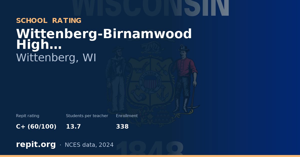 Wittenberg-Birnamwood High, Wittenberg, WI — Repit school rating C+ (60/100)