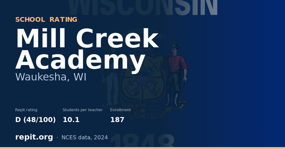 Mill Creek Academy, Waukesha, WI — Repit school rating D (48/100)