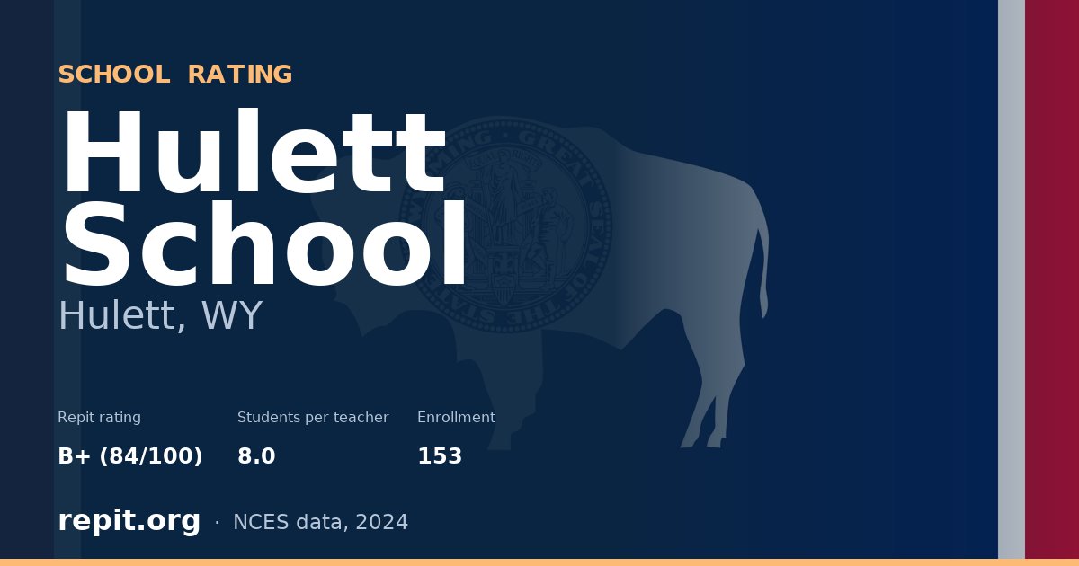 Hulett School, Hulett, WY — Repit school rating B+ (84/100)