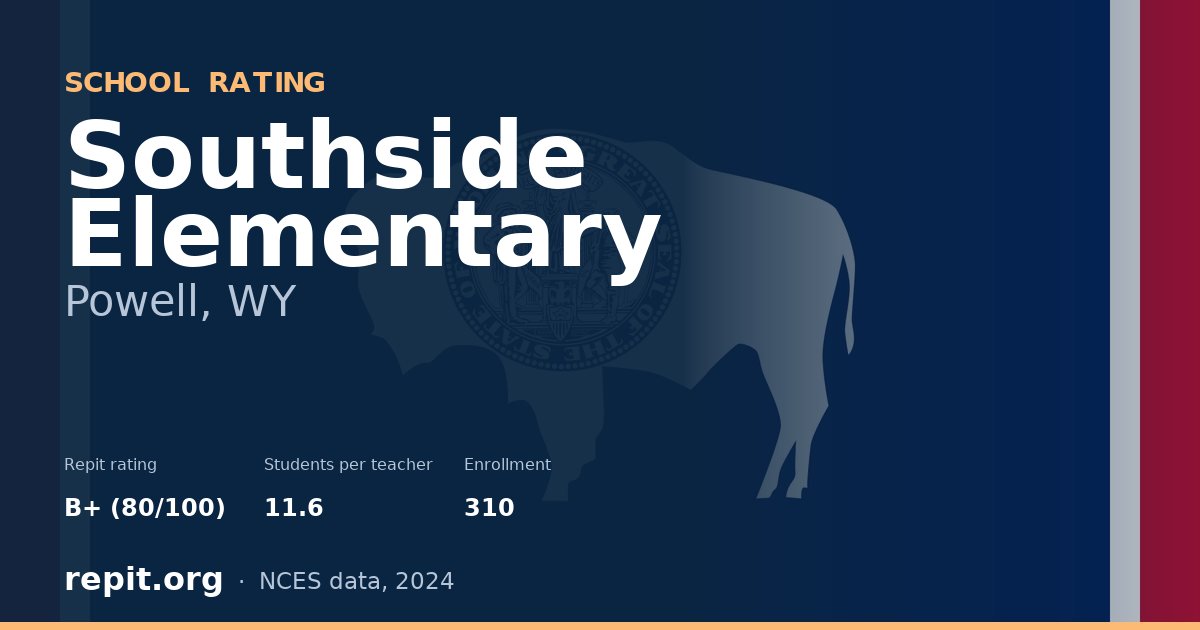 Southside Elementary, Powell, WY — Repit school rating B+ (80/100)