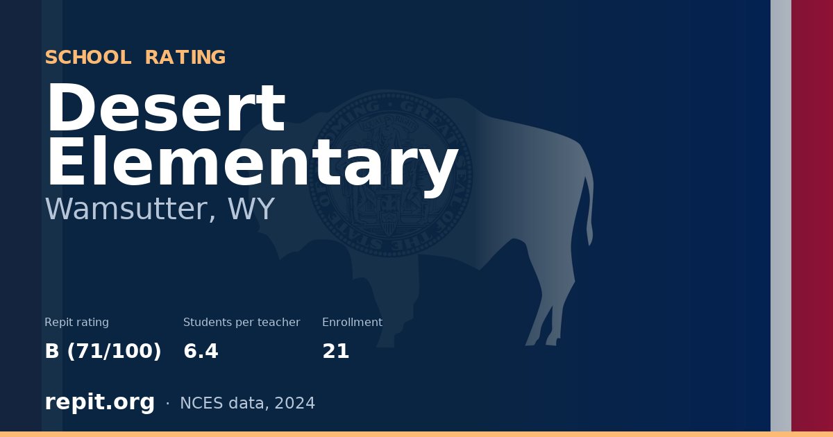 Desert Elementary, Wamsutter, WY — Repit school rating B (71/100)