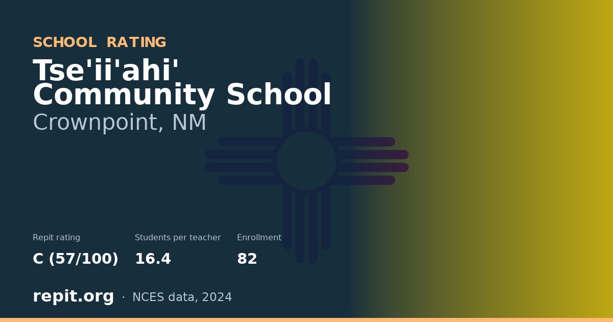 Tse'ii'ahi' Community School, Crownpoint, NM — Repit school rating C (57/100)