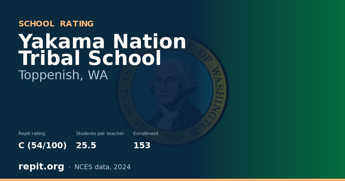 Yakama Nation Tribal School, Toppenish, WA — Repit school rating C (54/100)