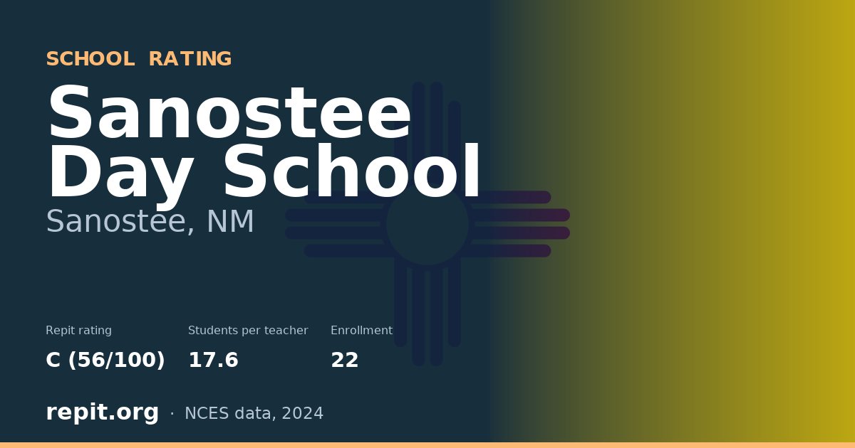 Sanostee Day School, Sanostee, NM — Repit school rating C (56/100)